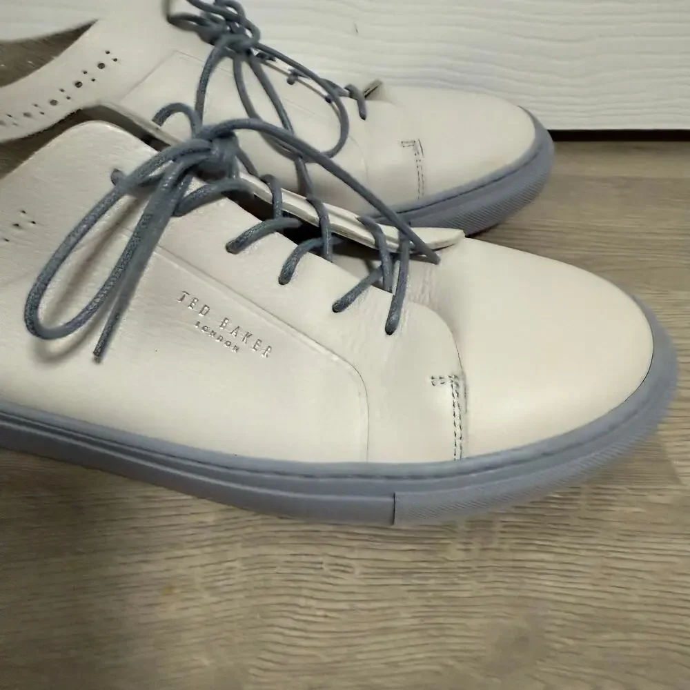 Ted Baker London Men's Blue Gray Leather Sneakers Shoes Size  US 11.5